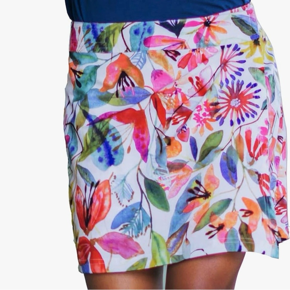 RipSkirt Hawaii Wildflower Watercolor Floral, Length 2, Wrap Skirt, EUC, Sz.L - Picture 2 of 12